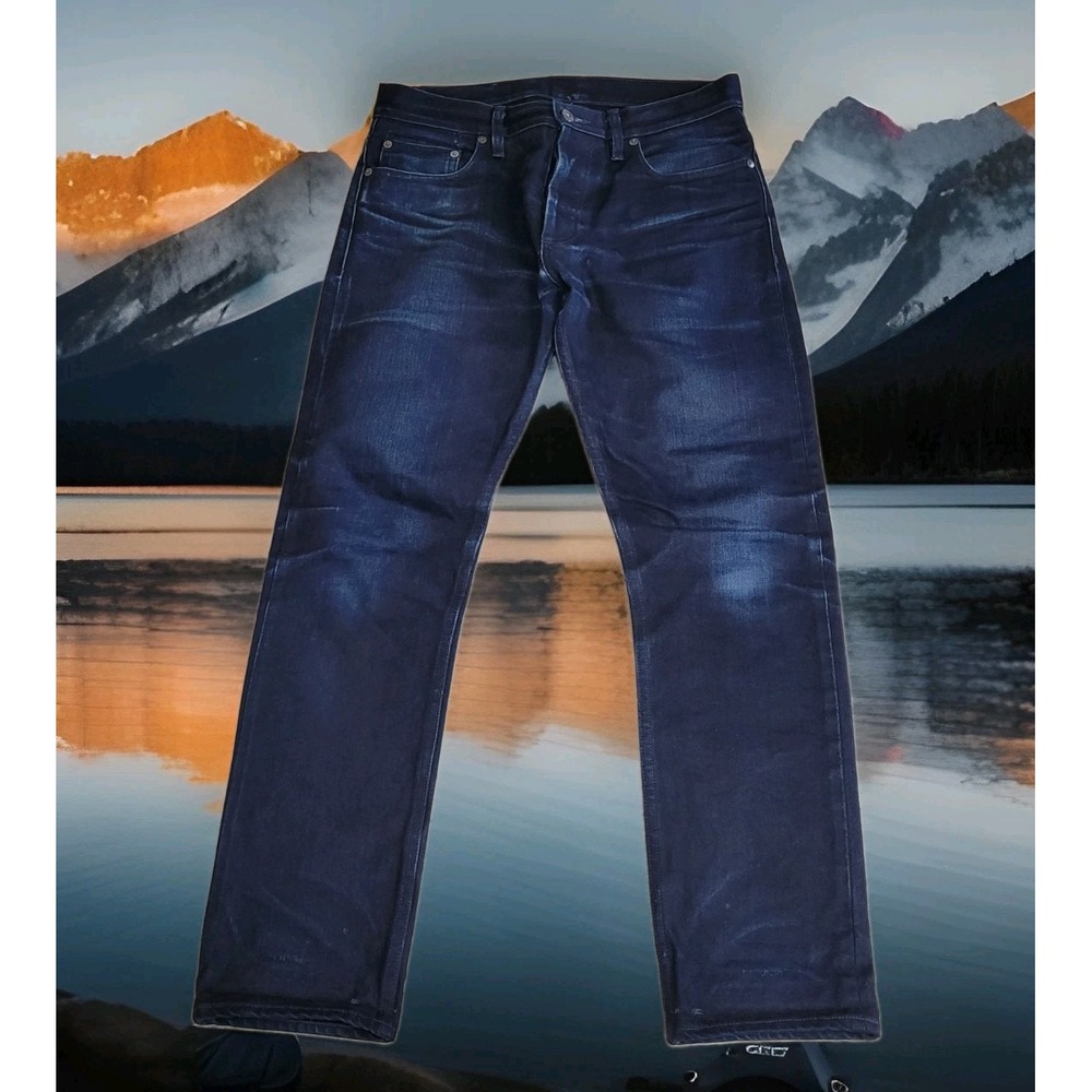 👖3sixteen Jeans Men 32 Dark Wash ST-120x Selvedge Raw Denim Slim Taper Made USA
